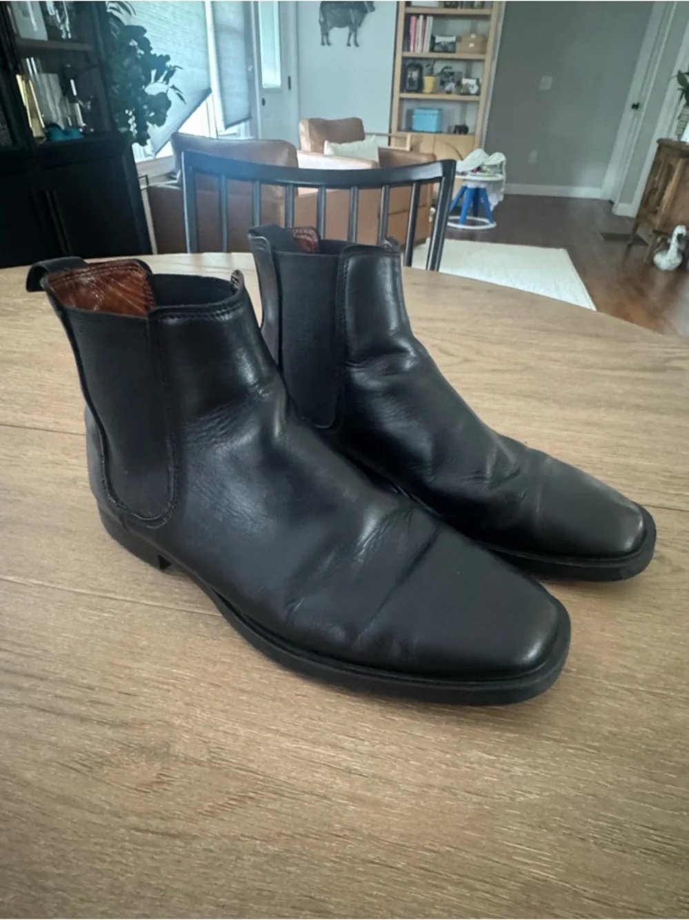 Men's Black Leather Chelsea Boots - Classic Slip-On Ankle Boot